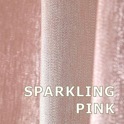 Blush Pink Glitter Shower Curtain: Waterproof Washable Quick Dry, 72Lx72W