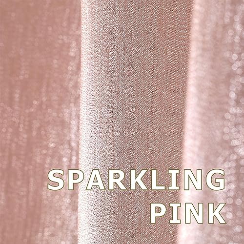 Blush Pink Glitter Shower Curtain: Waterproof Washable Quick Dry, 78Lx72W