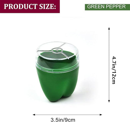 Green Pepper Storage Containers, Reusable Green Pepper Keeper for Refrigerator, Individual Red Pepper Saver Holder Organizer for Fridge to Keep Green Pepper Fresh