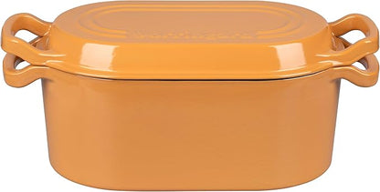 VORRINGARD Oval Dutch Oven Pot with Lid, Enamel Coating Cast Iron Bread Pans for Homemade Sourdough Bread Baking, Cooking, 4 Quart, Yellow
