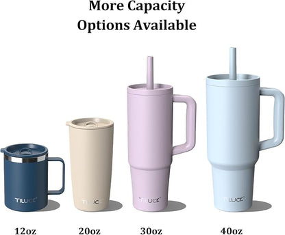 TILUCK 20 oz Tumbler with Lid, Vacuum Insulated Stainless Steel Coffee Mug, Double-Walled Travel Tumbler for Hot and Cold Drinks(RotatingRainbow, 20oz)