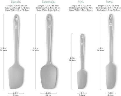 DI ORO Silicone Spatula Set - Rubber Kitchen Spatulas for Baking, Cooking, & Mixing - 600°F Heat-Resistant & BPA Free Silicone Scraper Spatulas for Nonstick Cookware - Dishwasher Safe (4pc, Stone)