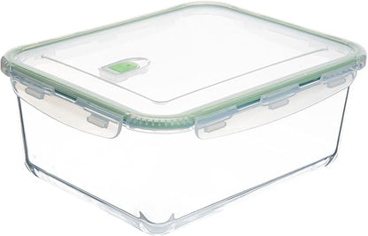 AGTRADE 120 oz Large Glass Food Storage Containers with Airtight Lids 3.5 L Family Size Extra Large Bakeware Marinating Lock Baking Dish Container Glass Bowls Rectangle