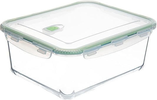 AGTRADE 120 oz Large Glass Food Storage Containers with Airtight Lids 3.5 L Family Size Extra Large Bakeware Marinating Lock Baking Dish Container Glass Bowls Rectangle