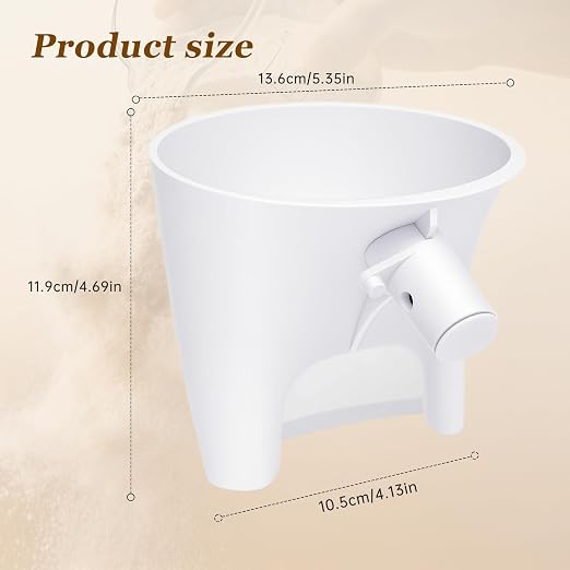 White Flour Funnel for Kitchen Aid Mixer, Stand Mixer Accessories for 5 Qt Tilt-Head Models, Compatible with KitchenAid Artisan KSM150, Easy Pour Attachment, Dishwasher Safe Baking Tool