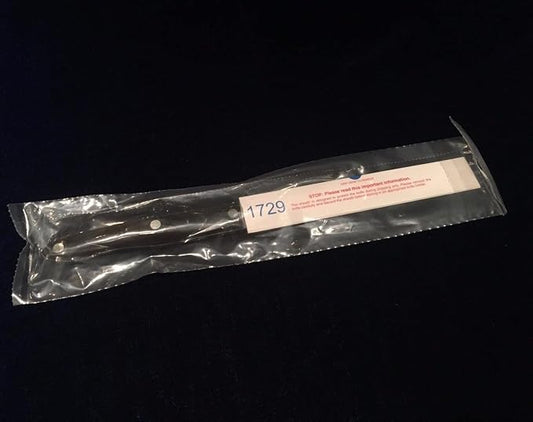 Cutco Model 1729 Petite Carver In Factory-sealed Plastic Bag. 6¾" Double-d Serrated Blade; 5½" Classic Dark Brown Handle (often Called black).