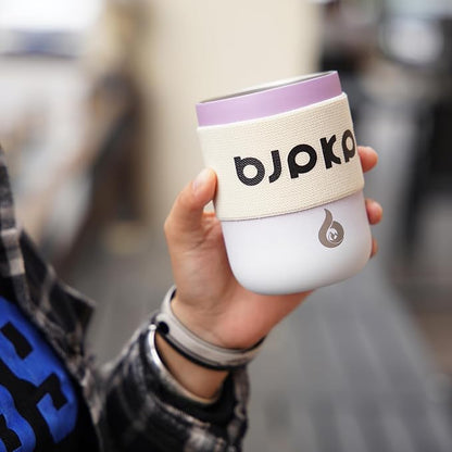 BJPKPK 10oz Insulated Tumbler With Lid And Handle Stainless Steel Travel Mug Loop Coffee Tumbler Cups,Lilac