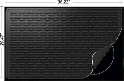 Stove Top Cover for Electric Stove- Range Covers for Electric Stove,Silicone XXL Dish Drying Mat, Glass Cooktop Covers, Flat RV Range top Mats (Black, 36"x21")