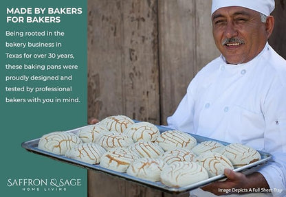 Commerical Quality Cookie Sheet Pan - 4 Pack Aluminum Half Sheet Baking Pan by Saffron & Sage Home Living - This 18x13 Baking Sheet Set is Rust & Warp Resistant, Heavy Duty, of Thick Gauge