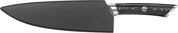 Cangshan KURO Series 8-Inch Chef's Knife with Sheath, High Carbon X-7 Damascus Steel, 504258
