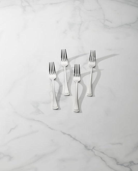 Lenox Portola Flatware Collection, 18/10 Stainless Steel Flatware & Silverware, Salad Fork Set, 4-Piece