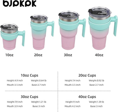 BJPKPK Tumbler With Handle 30oz Stainless Steel Insulated Tumbler With Lid And Straw For Ice Water Or Coffee,Bubble Gum