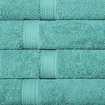 SUPERIOR Egyptian Cotton Plush & Absorbent, Hand Towel Set of 4, Turquoise