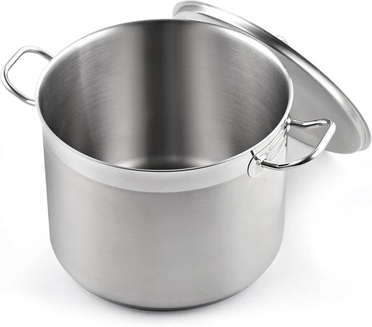 Cooks Standard Professional 16 Quart Stainless Steel Stock Pot with Lid, Large Pot for Cooking Pasta, Soup, Spaghetti, Stockpot with Even Heating, Oven Safe, Cookware for Canning, Boiling, Simmer