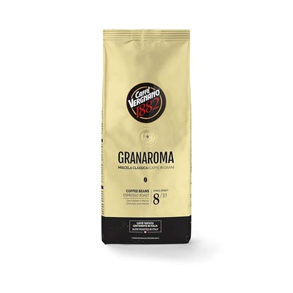Caffe Vergnano Whole Bean Coffee Gran Aroma 1.1 lb Bag - Medium Roast Espresso Beans Whole, Italian Coffee Beans, Cocoa Spice Dried Fruit Notes - For Moka Pot, French Press, Coffee Maker