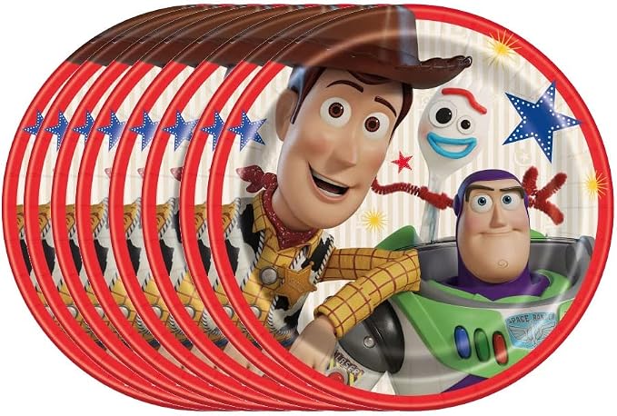 Unique Toy Story Birthday Party Supplies Bundle Pack includes 24 Lunch Paper Plates