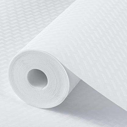 Shelf Liners for Kitchen Cabinets Refrigerator Liners Waterproof & Oil-Proof Kitchen Cupboard Liner Non-Slip Drawer Mats EVA Material Non Adhesive Fridge Liner for Shelves-White 17.5 x 236.2 Inches