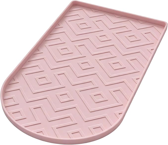 Silicone Coffee Mat,15.8"x 11.8"in Bar Mat for Countertop,Heat-Resistant,Non-Slip,Leak-Proof,Fit for Coffee Maker/Espresso Machine-Pink