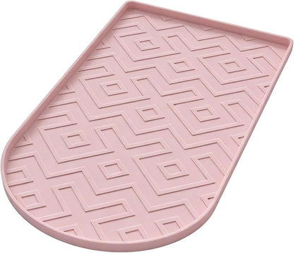 Silicone Coffee Mat,15.8"x 11.8"in Bar Mat for Countertop,Heat-Resistant,Non-Slip,Leak-Proof,Fit for Coffee Maker/Espresso Machine-Pink