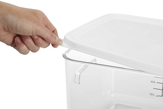 Rubbermaid Commercial Products Plastic Space Saving Square Food Storage Container For Kitchen/Sous Vide/Food Prep, 2 Quart, Clear (Fg630200Clr) (Pack of 2)