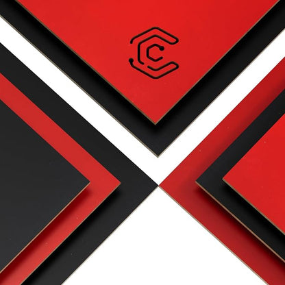 Double-Sided Colored Plywood Boards, 12x12 Inch 3mm Pre-Painted Basswood for Laser Cutting, Signs, Decorations & Commercial Craft Projects (Red and Black)
