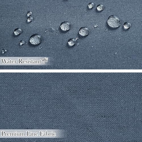 KGORGE Linen Fabric Shower Curtain Sets for Bathroom-Button Hole Waterproof Lightweight Washable Privacy Shower Curtains for Bathtub with 12 Metal Hooks, W72 x L84 inches, Navy Blue, 1 Panel