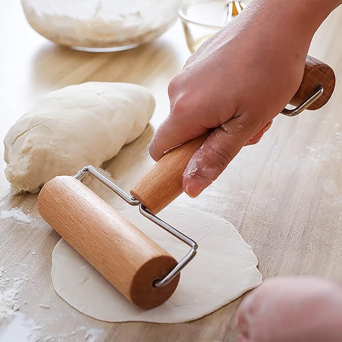 Double Head Wooden Rolling Pin Wood Pastry Pizza Roller Baking Roller Pin for Home Kitchen Baking Cooking
