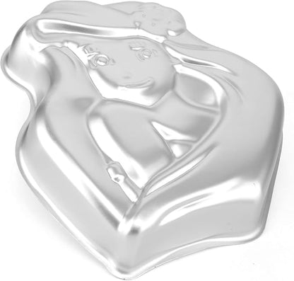 Princess Girl Shaped Birthday Cake Pan, Aluminum 3D Baking Mould Tin