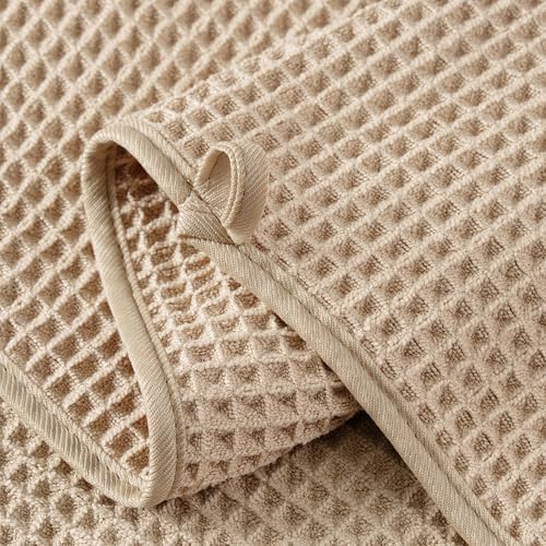 Microfiber Waffle Bath Towels, 4 Pieces, Soft, Absorbent, Fast Drying, Lint Free 430 GSM (27''x55''/68.58 cm x139.7 cm)