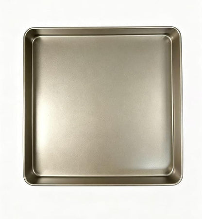 Nonstick Square Baking Pan, 11x11 Inch Carbon Steel Cake Baking Sheet, Cookies Bakeware for Oven Baking Gold