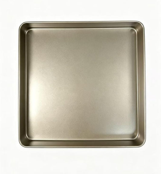 Nonstick Square Baking Pan, 11x11 Inch Carbon Steel Cake Baking Sheet, Cookies Bakeware for Oven Baking Gold