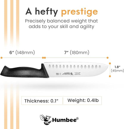 Cuisine Pro 7-Inch Chef Knife – NSF Certified High Carbon Stainless Steel Blade – Extra-Wide Razor-Sharp Edge – Ergonomic Non-Slip Handle – Dishwasher Safe