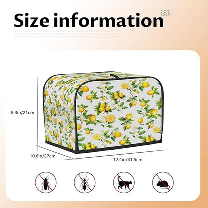 Toaster Cover 4 Slice Wide Slot Tropical LemonBread Toaster Oven Dustproof Cover Small Appliance Kitchen Covers Dust and Fingerprint Protection for Women Gift 4 Slice