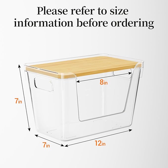 Delamu Acrylic Trash Bag Holder, 2 Pack Stackable Garbage Holder for 4-33 Gallon Bags, Clear Organizer Bins for Under Sink Organization, Pantry Storage, Cabinet, Kitchen, Laundry, Bathroom