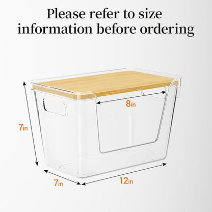 Delamu Acrylic Trash Bag Holder, 2 Pack Stackable Garbage Holder for 4-33 Gallon Bags, Clear Organizer Bins for Under Sink Organization, Pantry Storage, Cabinet, Kitchen, Laundry, Bathroom