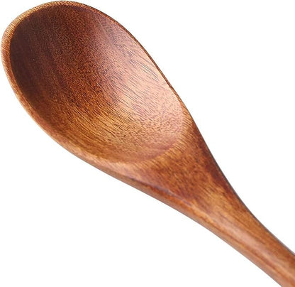 Long Handle Wooden Spoon For Mixing Coffee Tea Jam and Bath Salt In Kitchen, Environmentally Friendly Table Spoon, 8.6 Inches,4 Pieces…