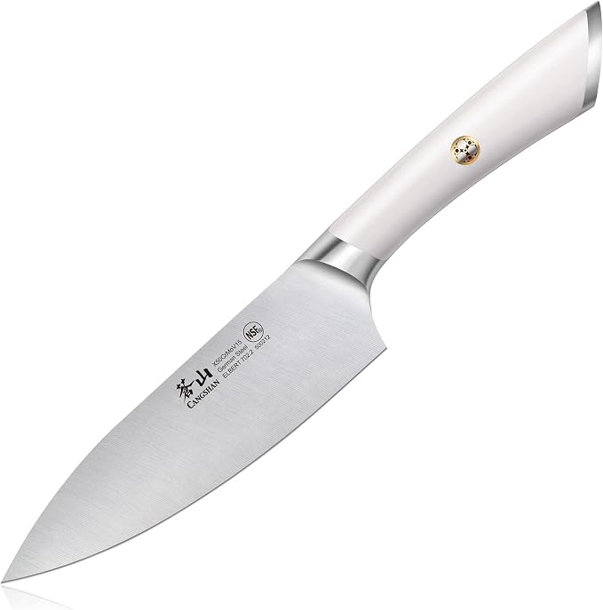 Cangshan ELBERT Series German Steel Forged Chef's Knives (White, 6-Inch)