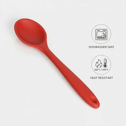 Farberware Colourworks Basting Spoon – 11" Heat-Resistant Silicone Spoon Spatula for Stirring, Flipping & Scraping, Nonstick-Safe Kitchen Tool for Sauces & Soups, Ideal for Everyday Cooking (Red)