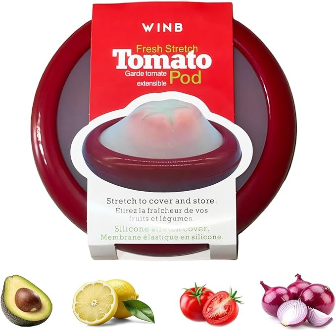 Winb Avocado Saver & Onion Storage Reusable Fruit and Veggie Savers - Ideal for Avocados, Tomatoes, Apples, Garlic, Onions, and More (Tomatoe saver)
