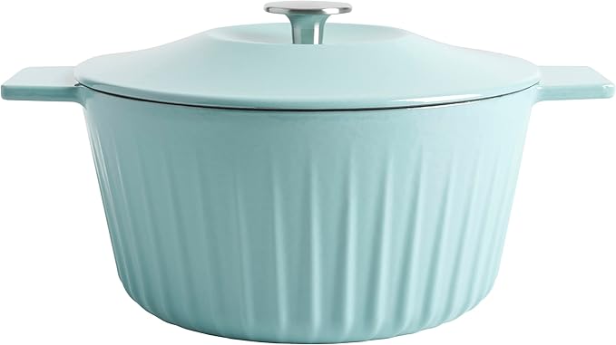 Martha Stewart Eastholm 5 QT Enameled Cast Iron Dutch Oven, Martha Blue