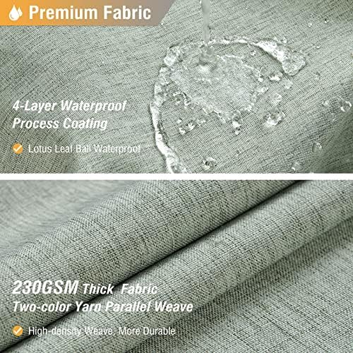 BTTN Long Linen Textured Waterproof Shower Curtain Set, 72x84, Sage Green