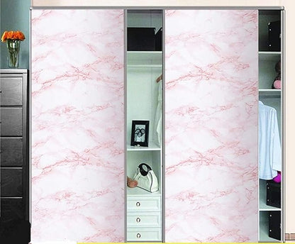 practicalWs 15.7in x 472.4in White/Pink Marble Stick Paper Peel and Stick Countertops Self-Adhesive Vinyl Watertight Wallpaper Great As Cabinets Drawer Shelf Wall Crafts Wall Paper Decorations