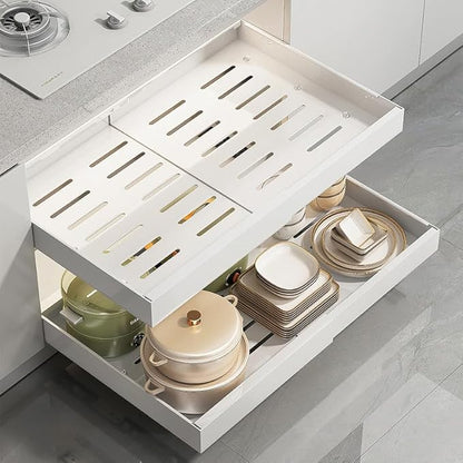 Pull out cabinet organizer - slide out drawers for kitchen cabinets, helps to store items neatly in the cabinet with drawers & pantry shelves instead of all over the counter. (Large)