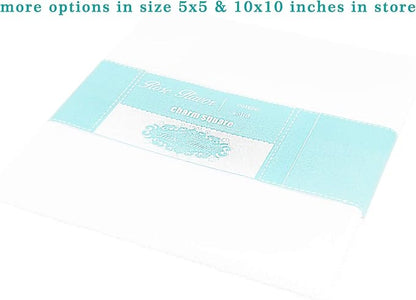 Pre-Cut Solid Bleach White Charm Packs Cotton Square Bundle 10x10 Inch Quilting Cloth,DIY for Sewing Crafting 46 Pieces Rose Flavor