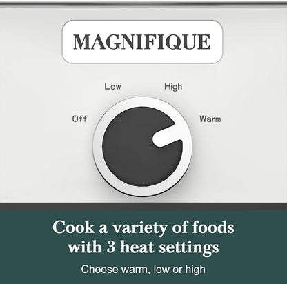 4-Quart Slow Cooker with Casserole Manual Warm Setting - Perfect Crock Pot for Family Dinners, Dishwasher Safe Crock,Versatile Cookware for Large Families or Entertaining