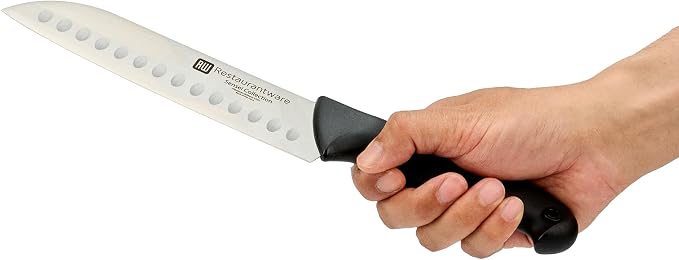 Restaurantware Sensei Back of the Haus - 7-inch Santoku Knife - Professional Chef's Kitchen Knife - Durable German Steel - Stain Resistant - With HACCP Coding For Food and Allergen Safety