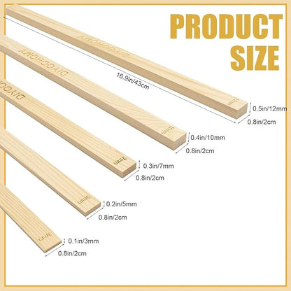 DIYOOHOMY 10 Pcs 17" L Rolling Pin Guides for Dough, Pizza, Bread, Pastry Thickness, Polymer Clay Tools, Wooden Slab Roller for Clay Machine, Clay Rolling Pin Depth Guide for Pottery Ceramics Supplies