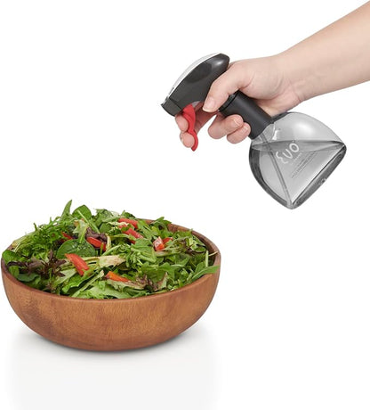 Evo Mini Oil Sprayer Bottle | Non-Aerosol for Olive Oil, Cooking Oils, Vinegars | 8-Oz Capacity | Rotatable Nozzle | Gourmet Cooking Tools - Food-Safe Materials - Charcoal, Set of 2