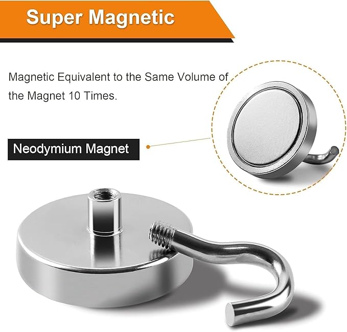 DIYMAG Magnetic Garage Hooks 16 Pack, 120lbs 2026 Cruise Cabin Ship Essentials Magnetic Hook Heavy Duty Strong Wall Mount Magnets Fridge for Classroom Wall Mount Kitchen Grills Silver