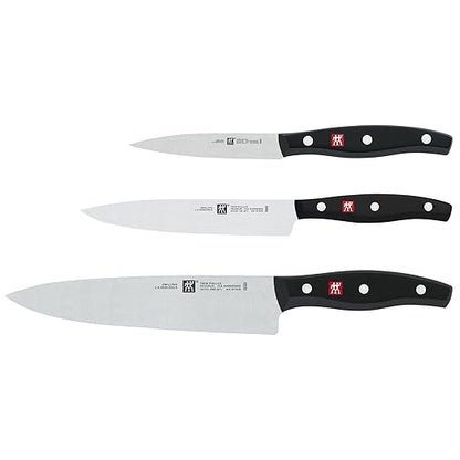 ZWILLING Twin Signature 3-pc German Knife Set, Razor-Sharp, Made in Company-Owned German Factory with Special Formula Steel perfected for almost 300 Years, Dishwasher Safe